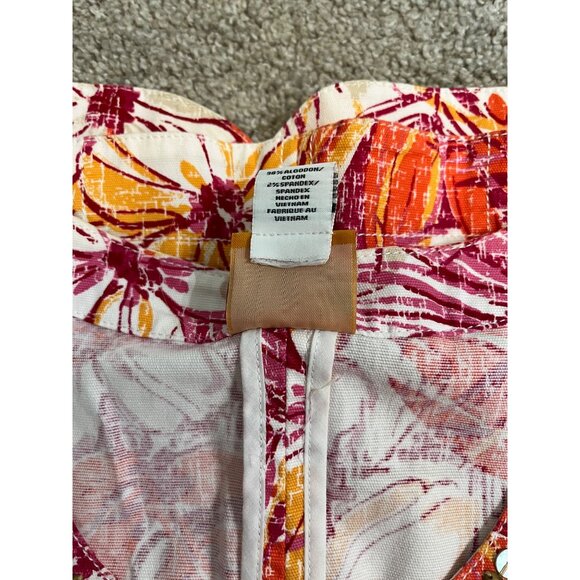 Ruby Rd Floral Beaded Jacket Womens M Multicolor Tropical Print Cotton Blend - Picture 8 of 10
